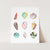 a card with a bunch of seashells on it