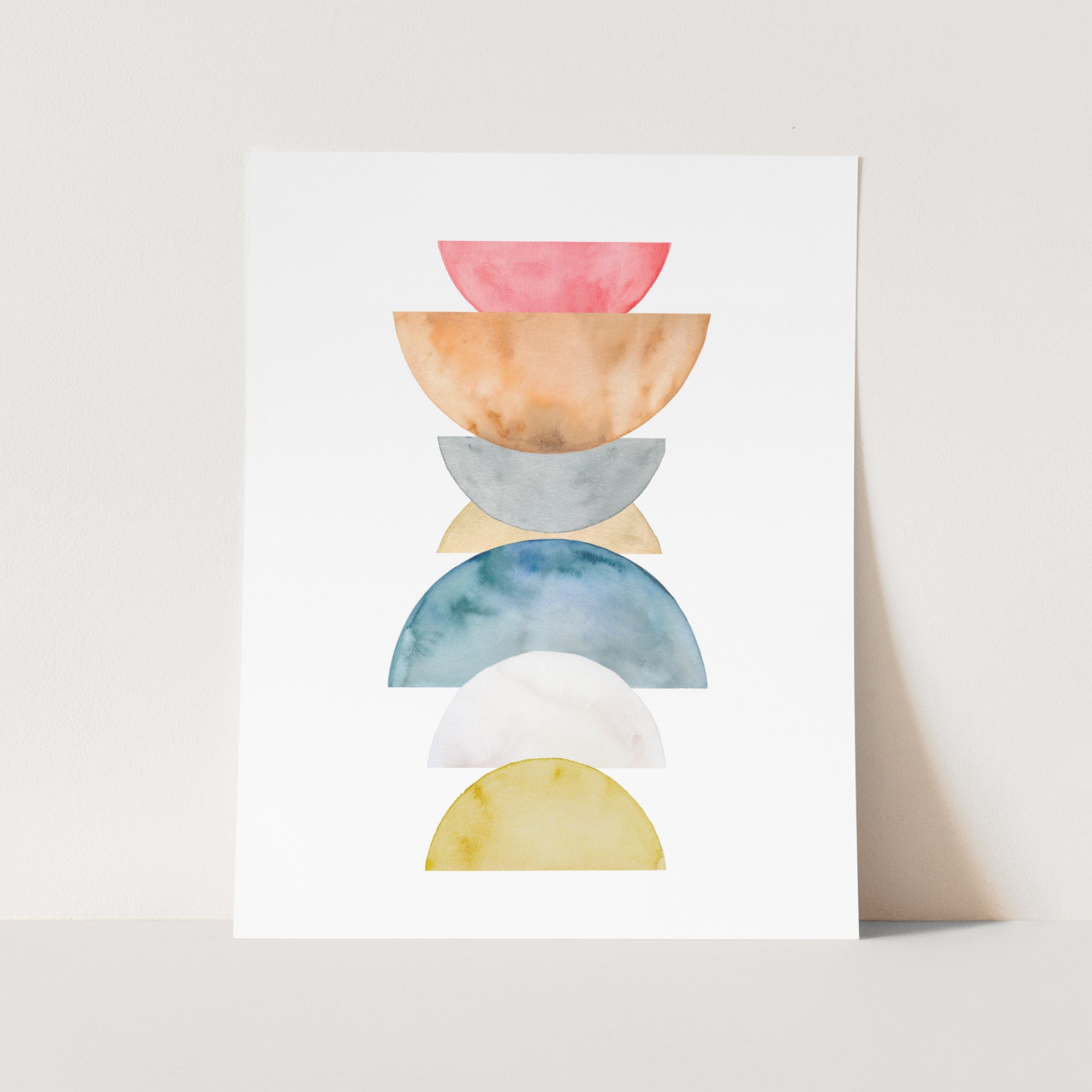 a watercolor painting of three bowls on a white background