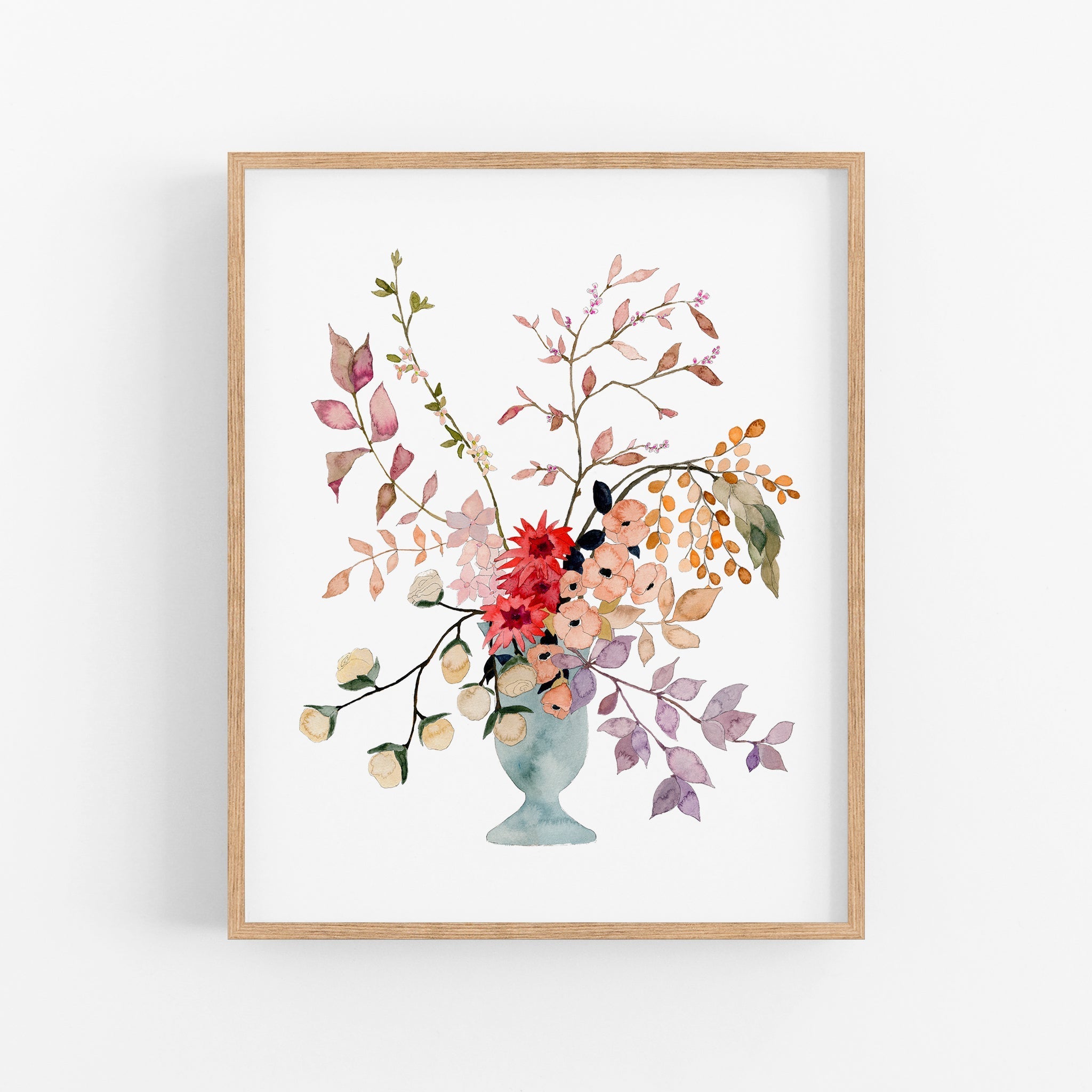 a painting of a vase with flowers in it