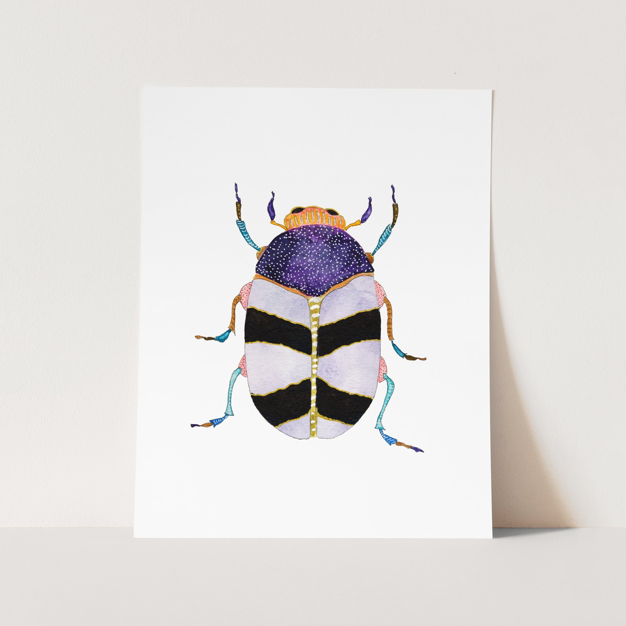 a card with a picture of a beetle on it