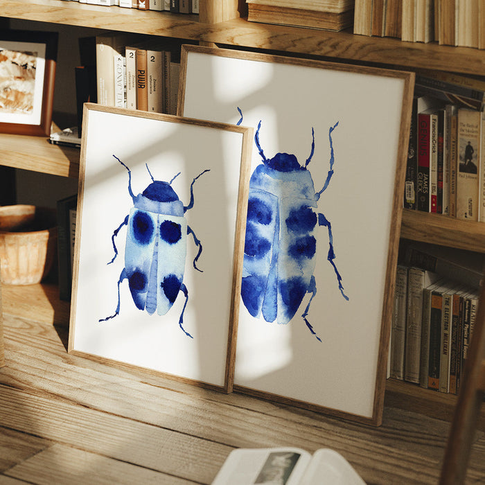 Indigo Beetles ~ Print Set of 2