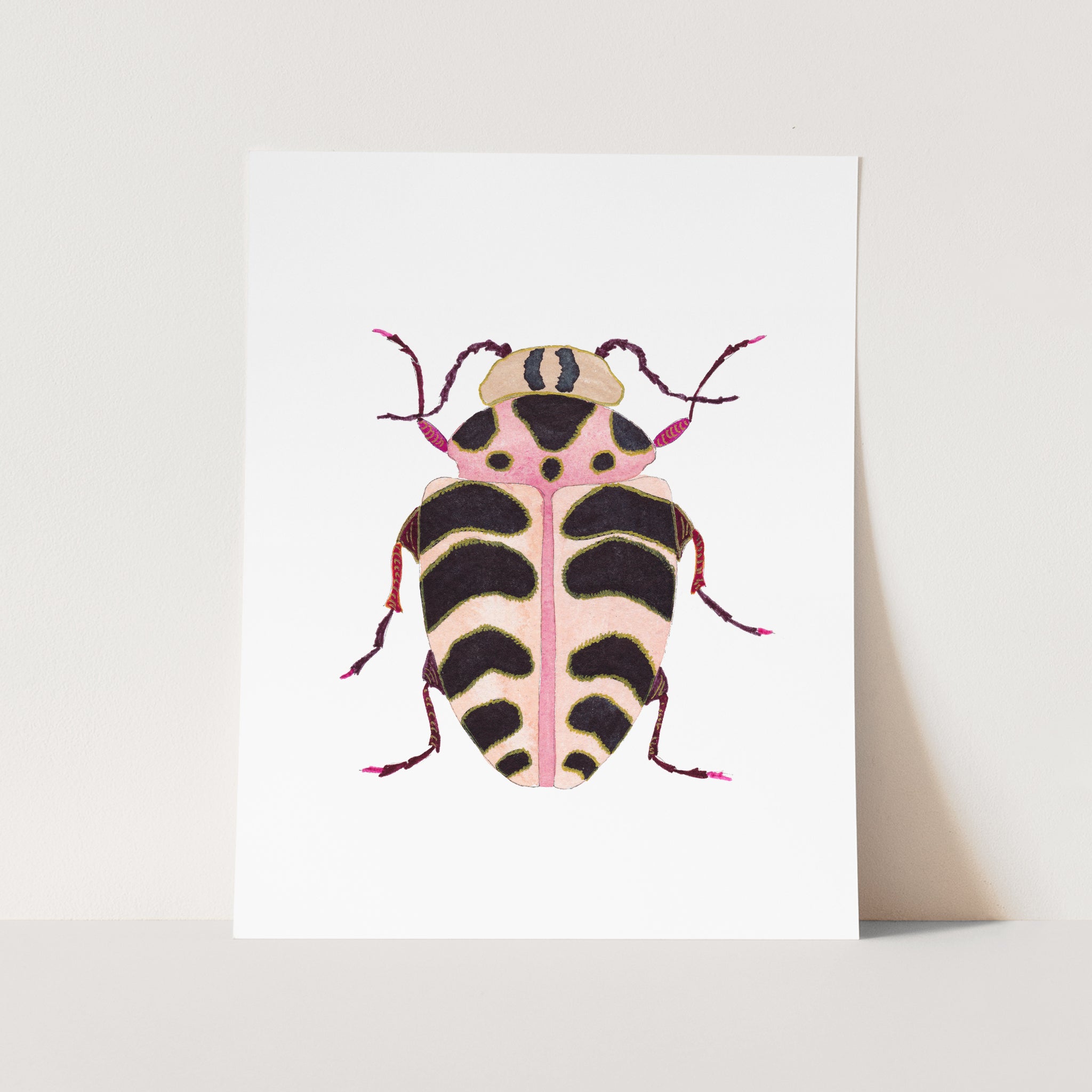 a card with a picture of a bug on it