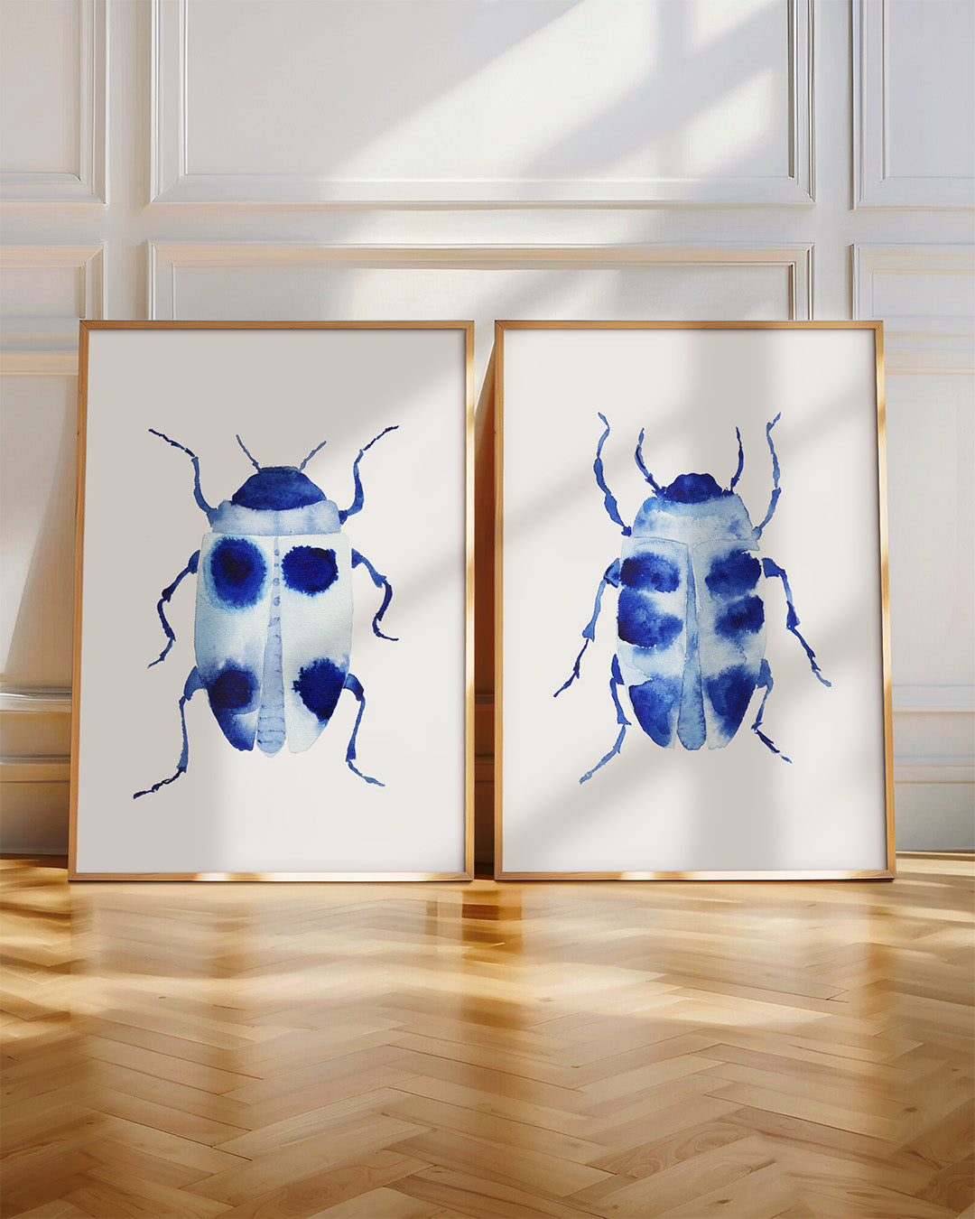 Indigo Beetles ~ Print Set of 2