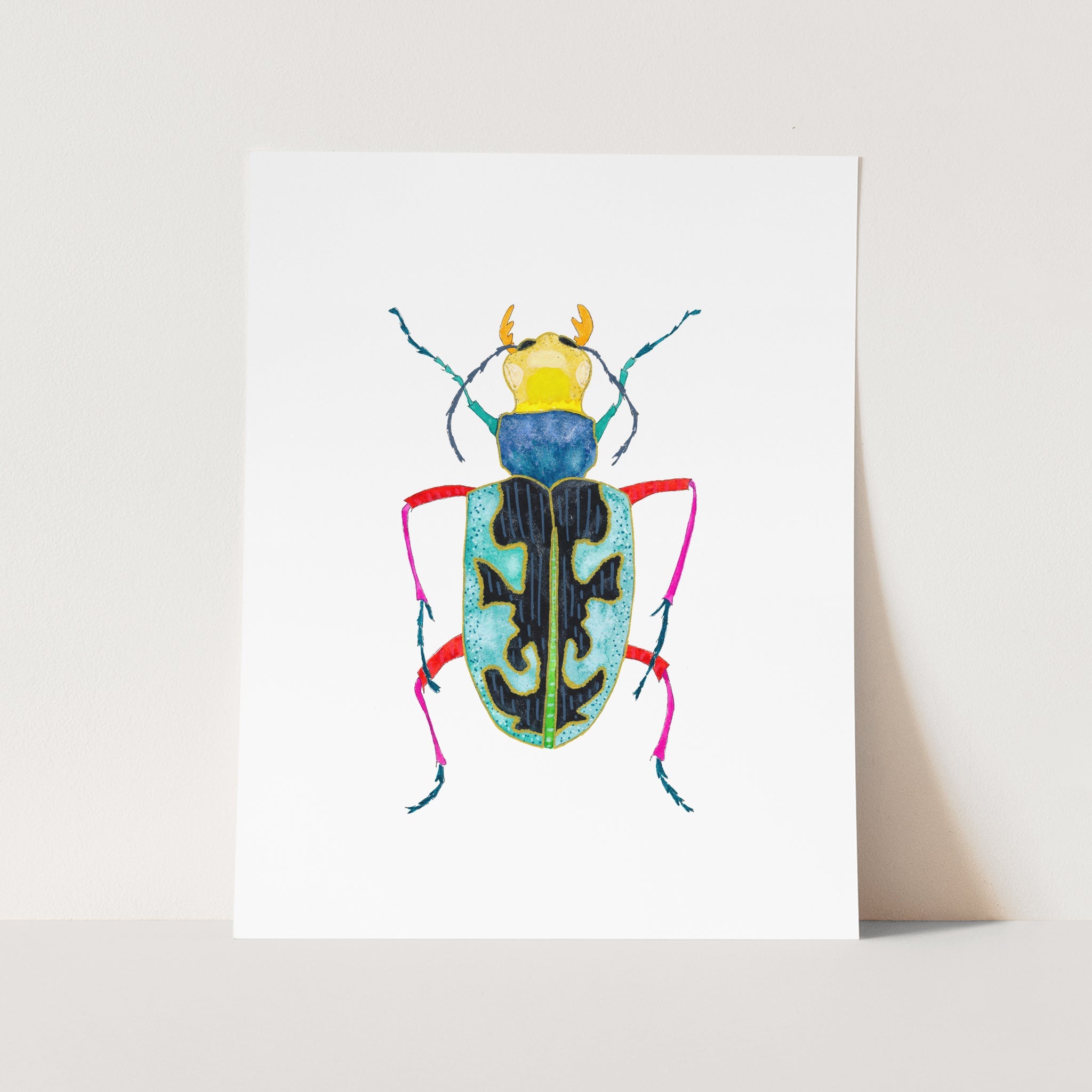 a card with a picture of a bug on it