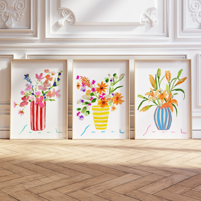 Three Striped Vases