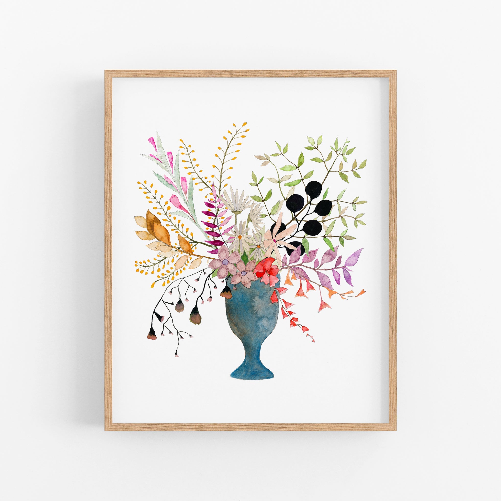 a painting of a vase with flowers in it