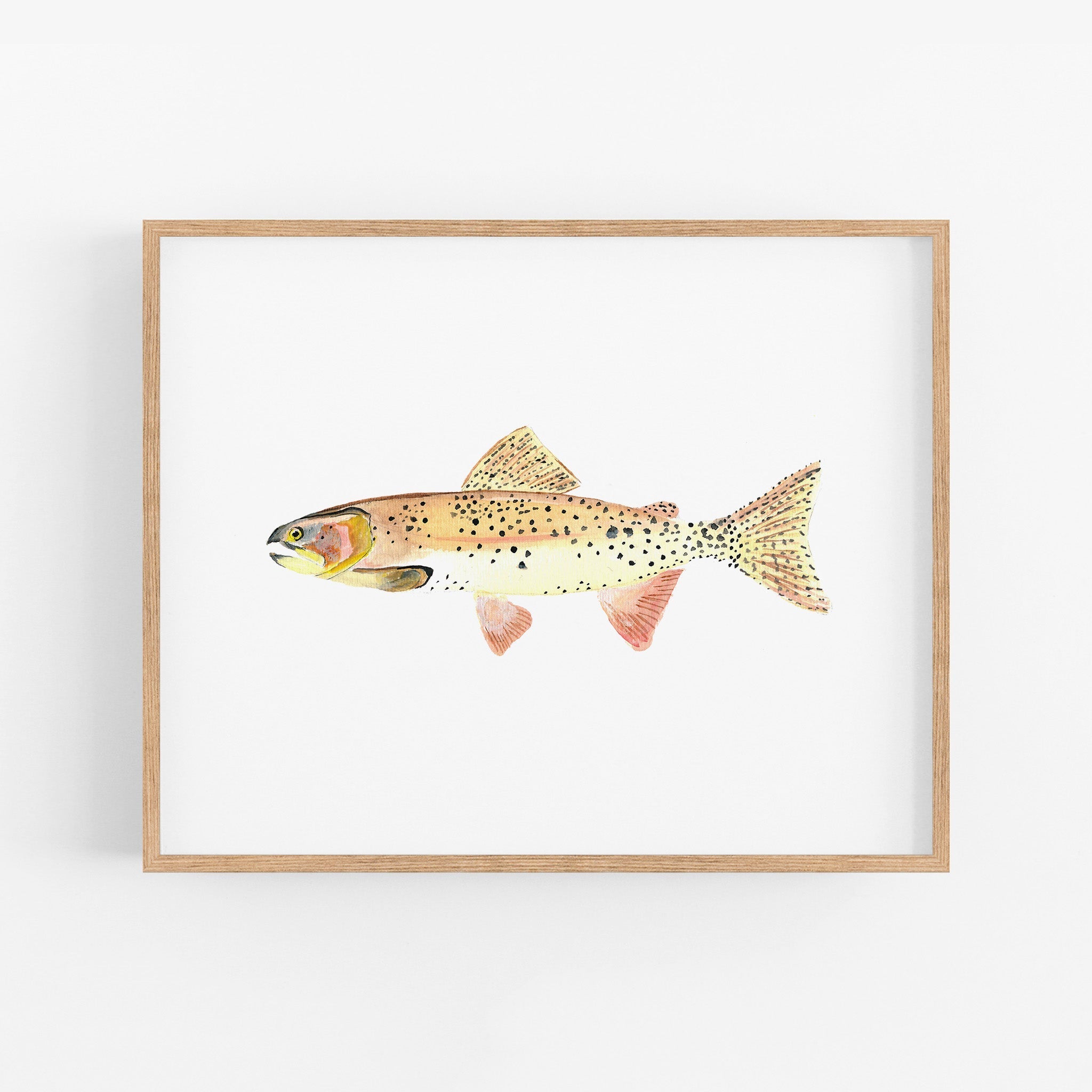 a painting of a fish on a white wall