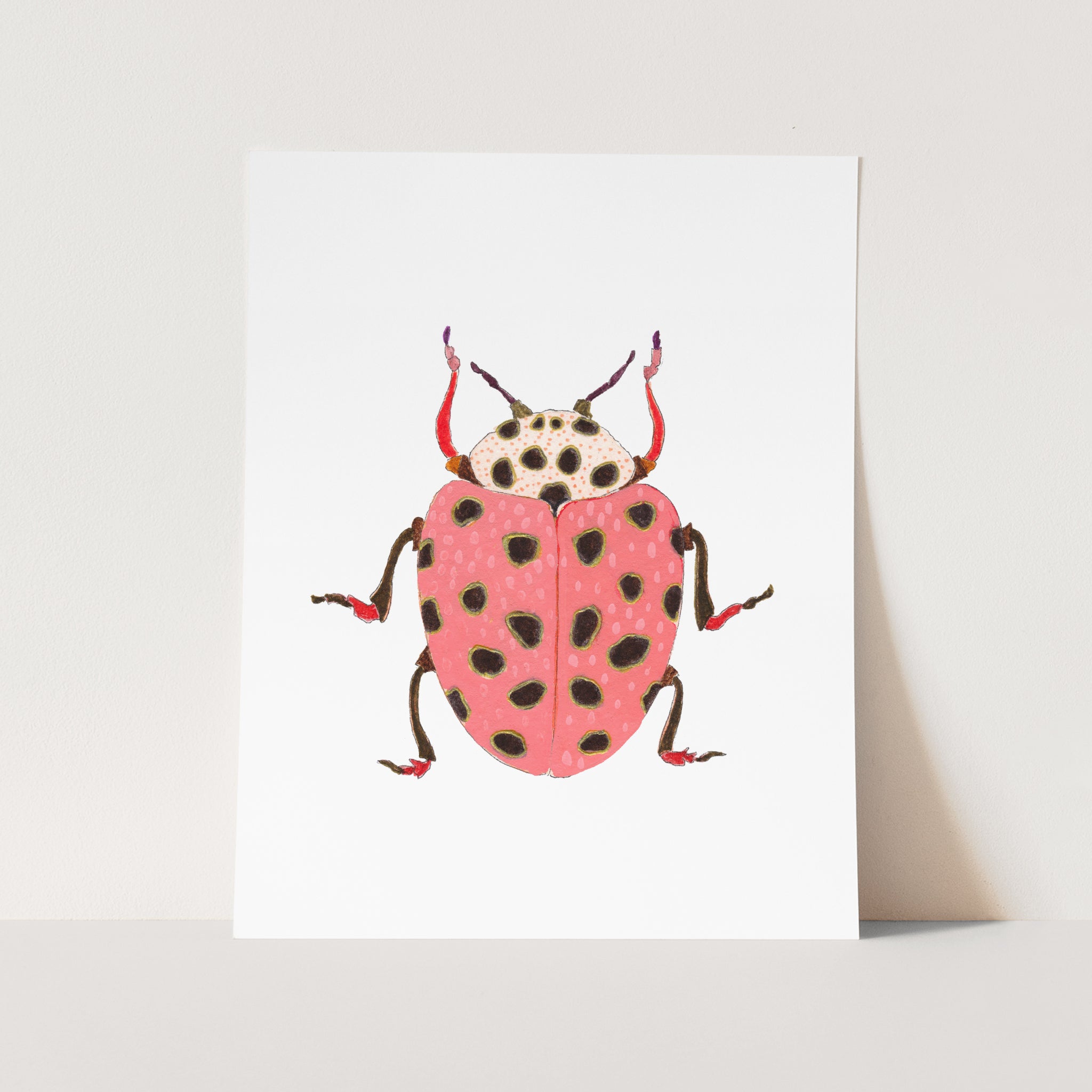 a card with a picture of a ladybug on it