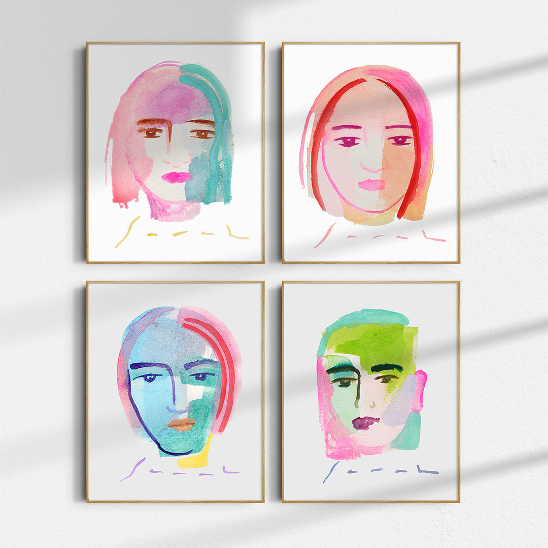 Faces ~ Set of 4