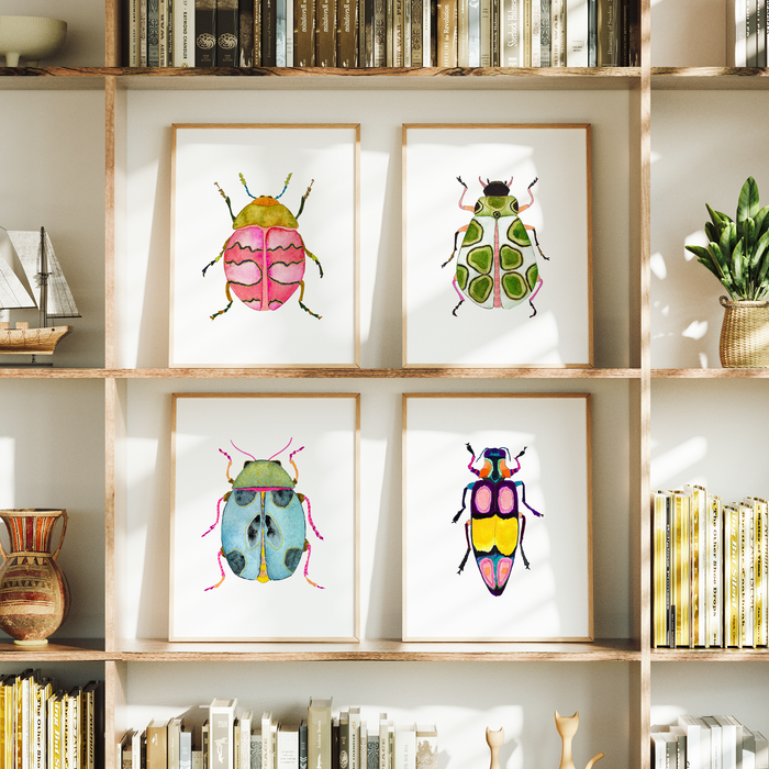 Beetles - Set of 4 Art Prints