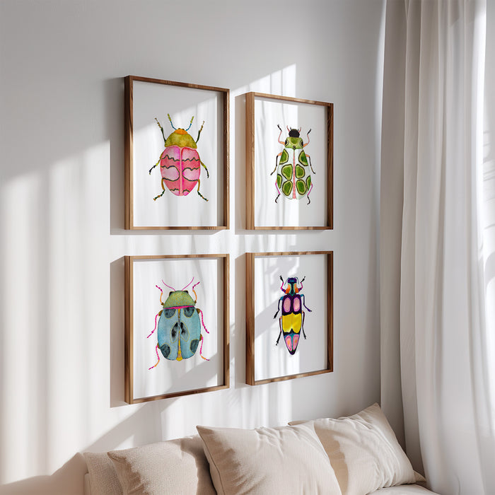 Beetles - Set of 4 Art Prints
