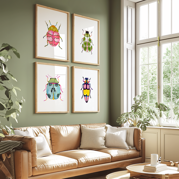 Beetles - Set of 4 Art Prints