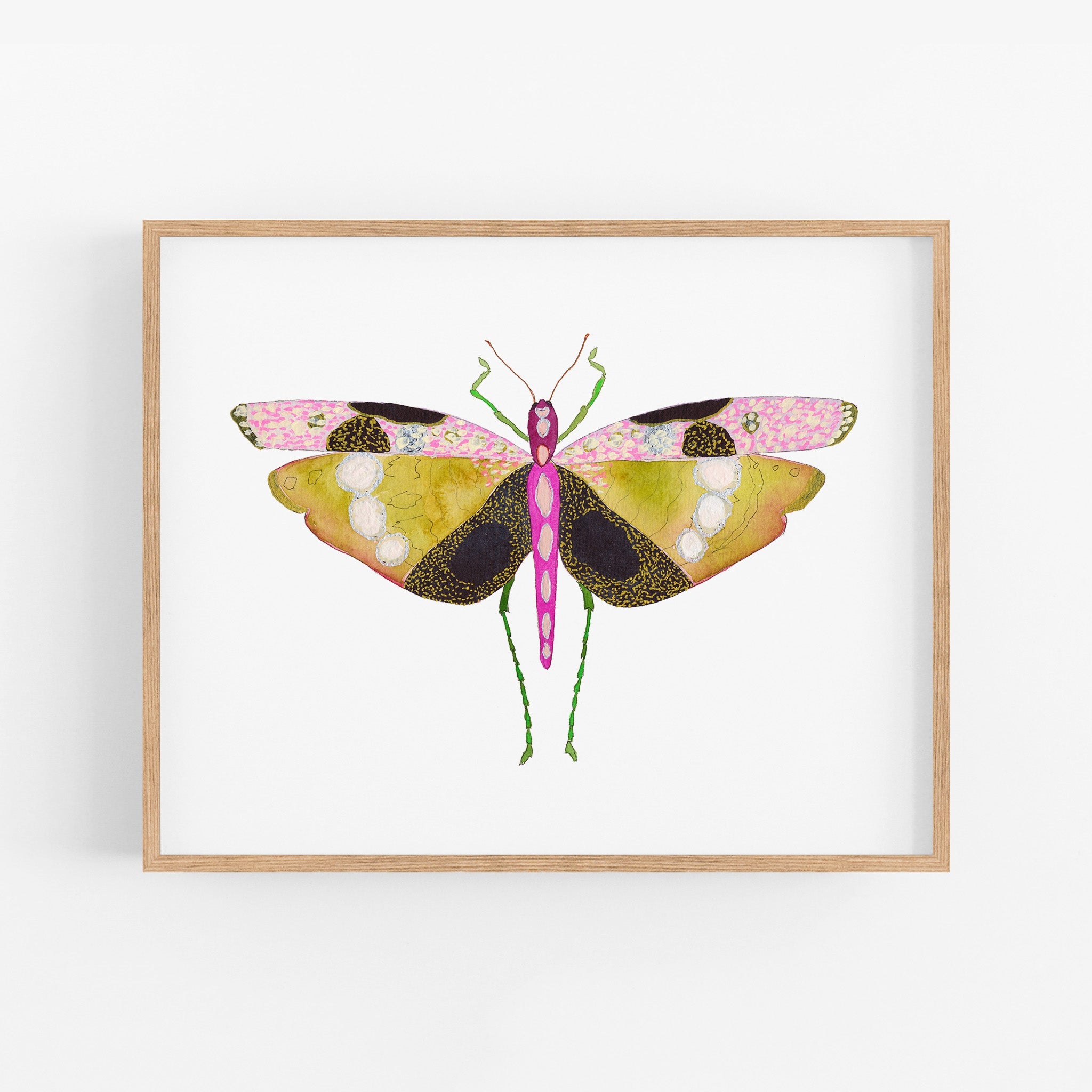 a painting of a butterfly on a white background