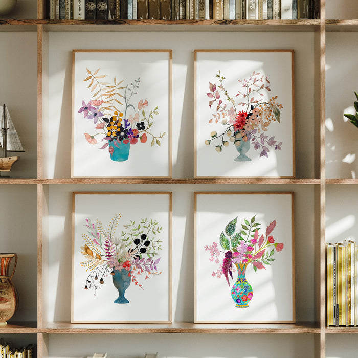 Wildflowers - Set of 4 Art Prints