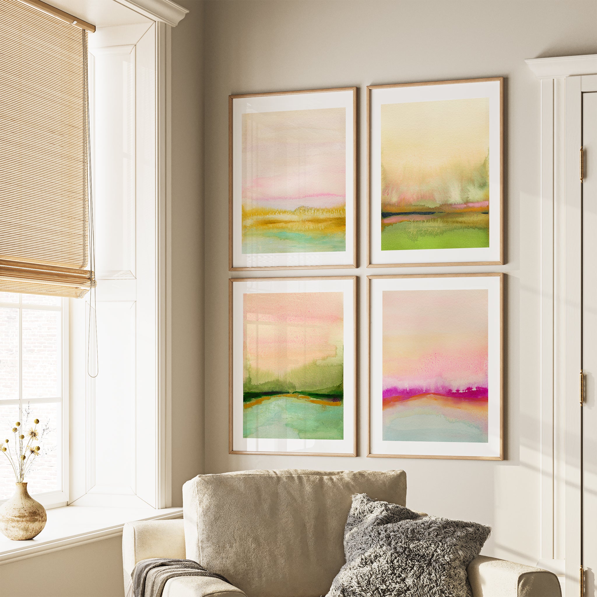 Abstract Landscape Art Prints Set of 4 – Snoogs & Wilde