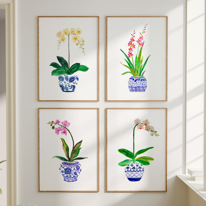 Ginger Jar Orchids - Set of 4