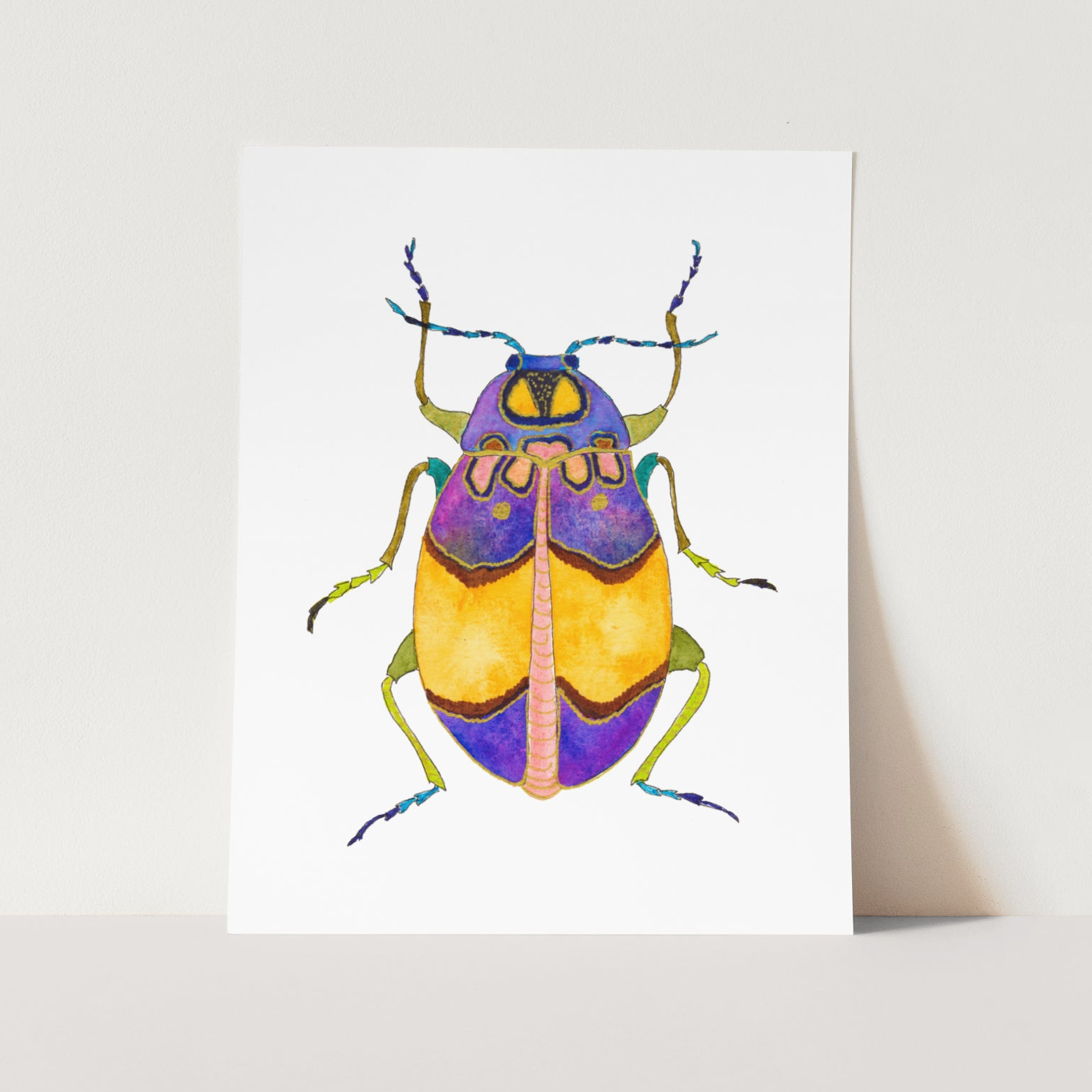 a card with a picture of a bug on it