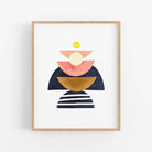 a painting of a person with a bowl on their head