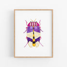 a painting of a beetle on a white wall