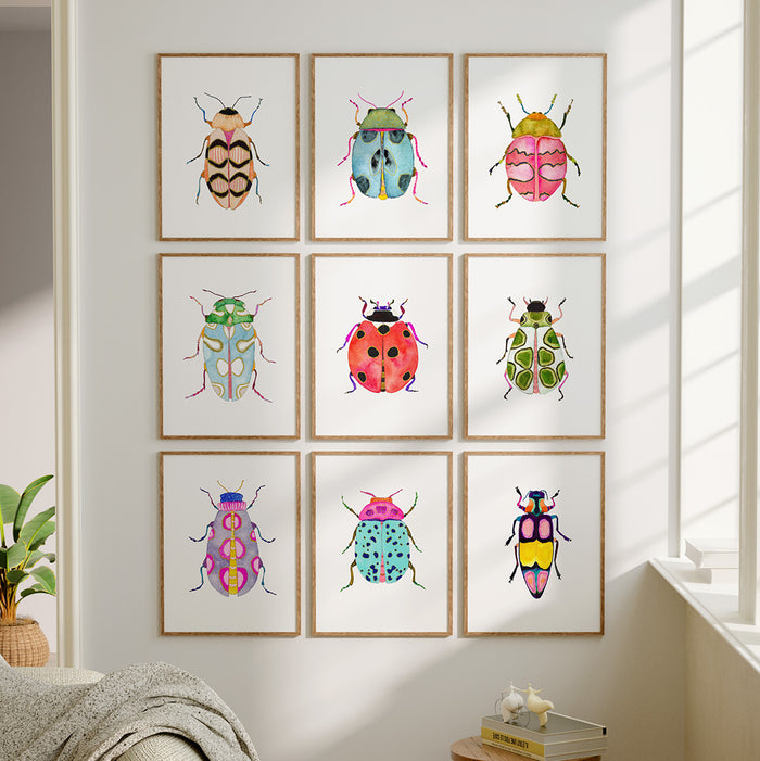 9 Beetles - Art Print Set