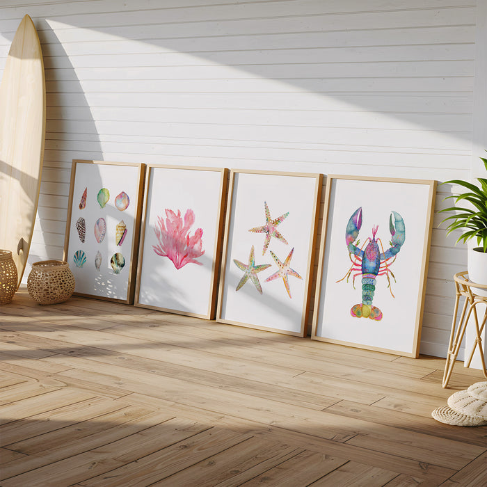 Beach House - Art Print Set of 4