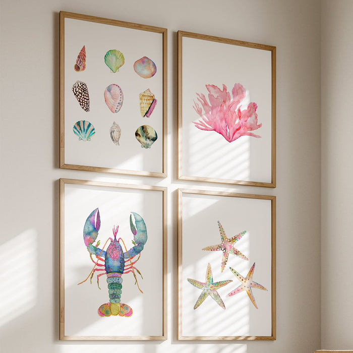 Modern living room with wicker chairs, framed artwork on the wall, and a large window.