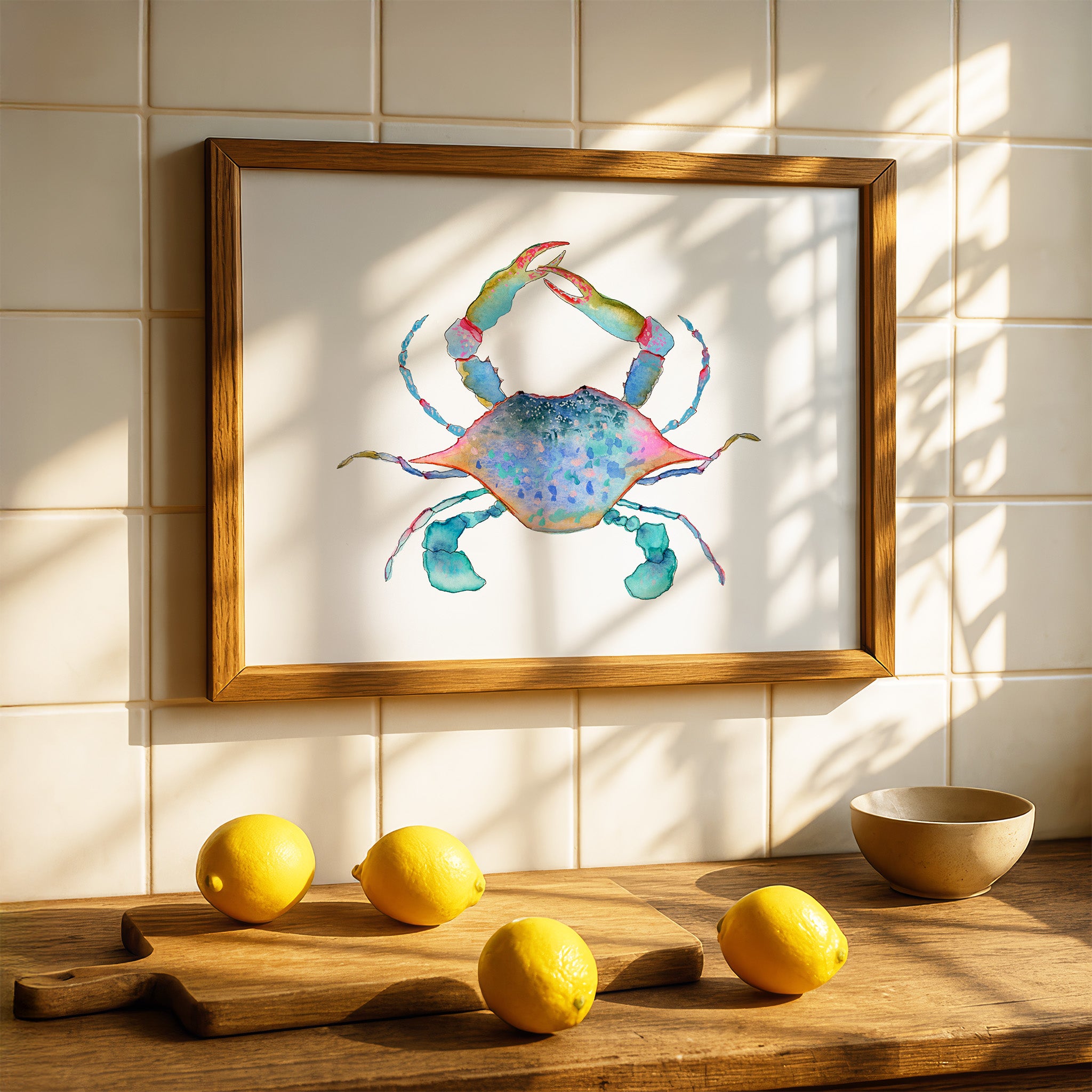 絵画ーアメリカーメキシコ？リトグラフ Watercolor Blue Crab – Snoogs & Wilde