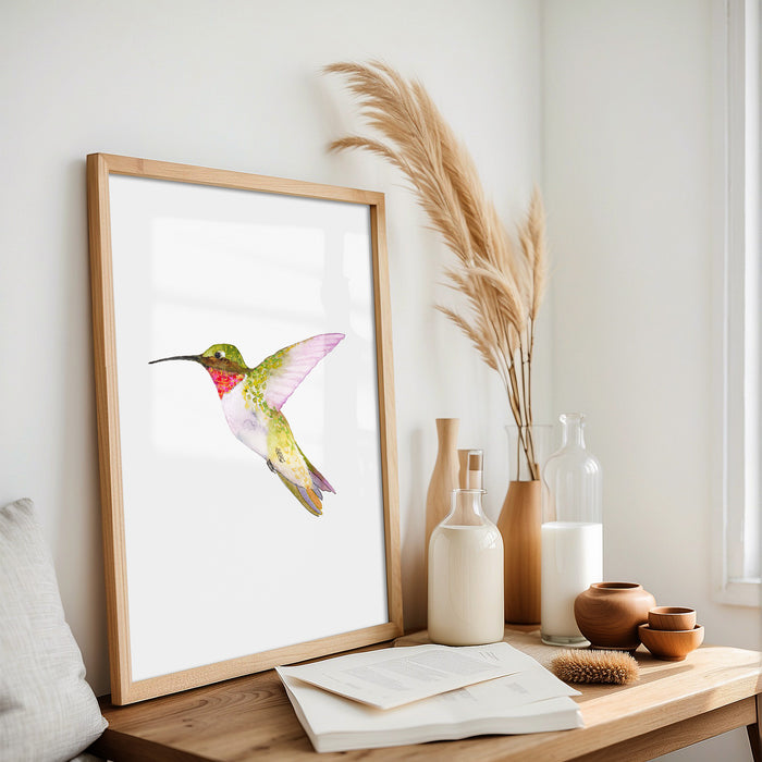Ruby-Throated Hummingbird (Vertical Orientation)