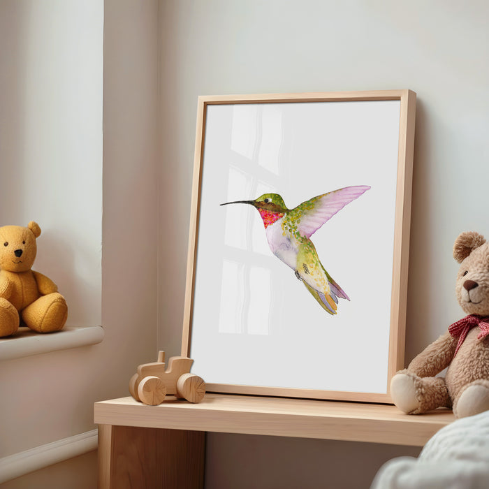 Ruby-Throated Hummingbird (Vertical Orientation)