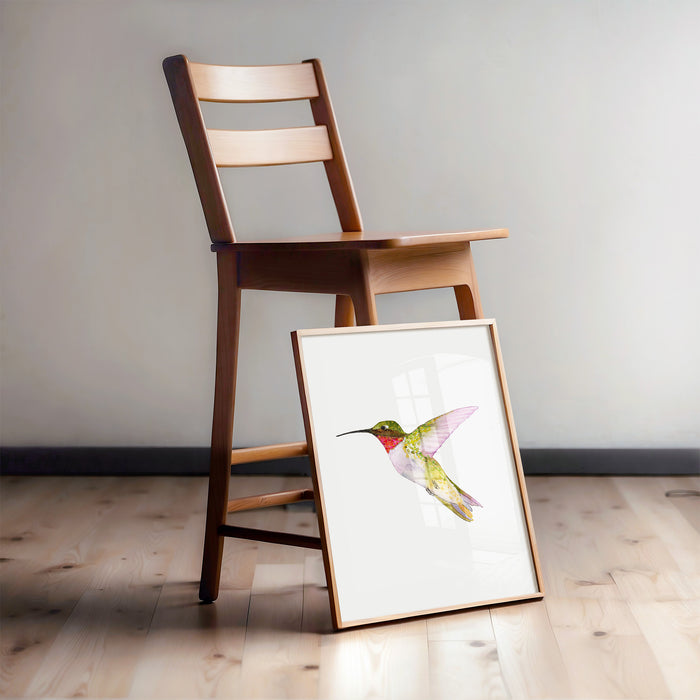 Ruby-Throated Hummingbird (Vertical Orientation)