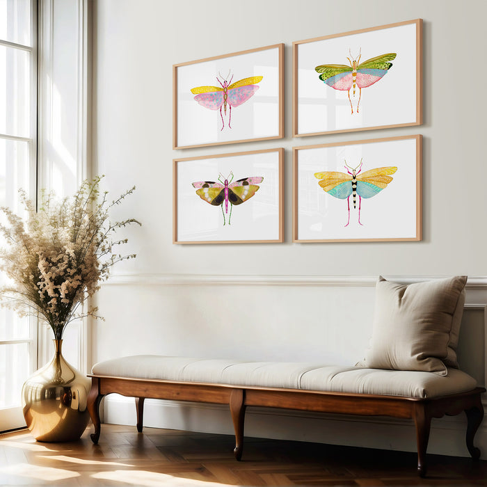 Grasshoppers - Set of 4 Art Prints