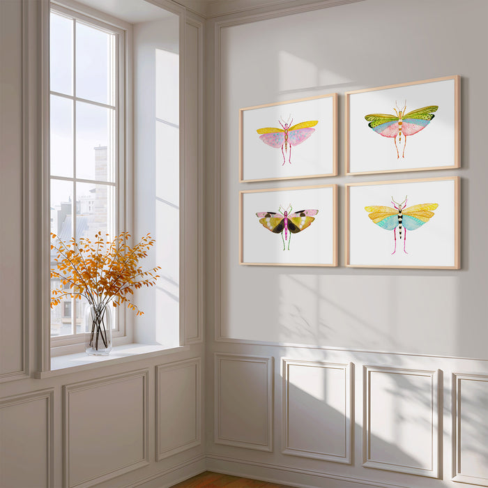 Grasshoppers - Set of 4 Art Prints