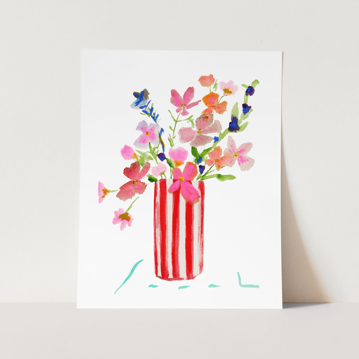 Red Striped Vase