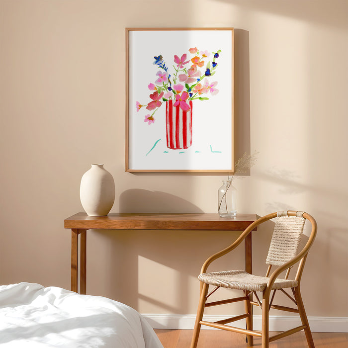 Red Striped Vase