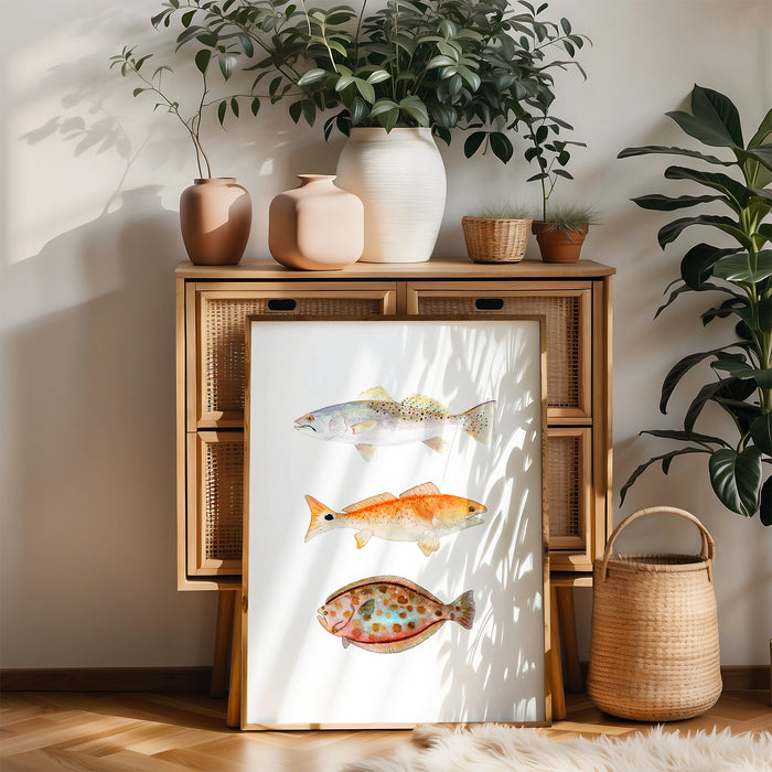 Texas Grand Slam - 3 Fish Art Print