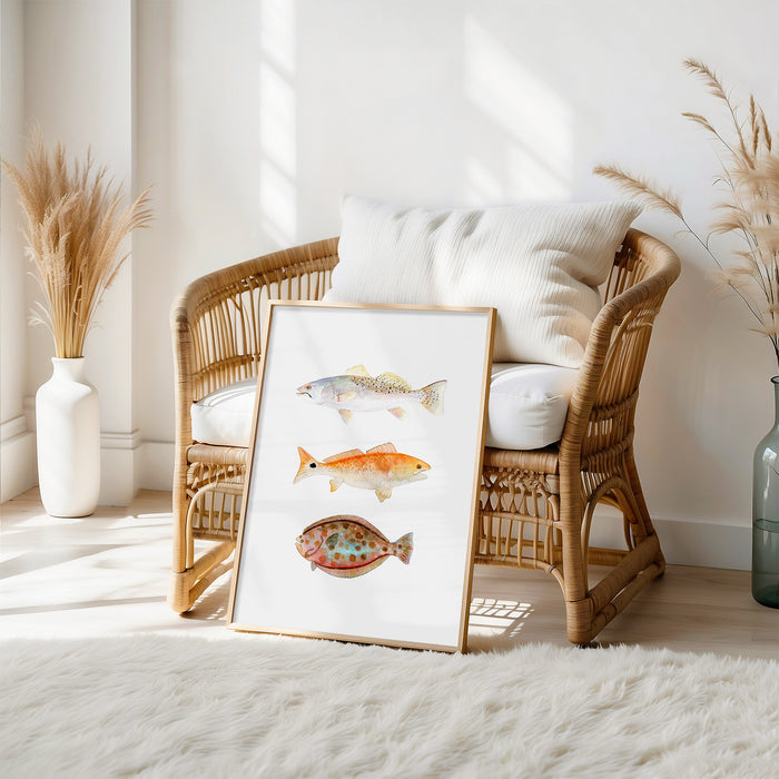 Texas Grand Slam - 3 Fish Art Print