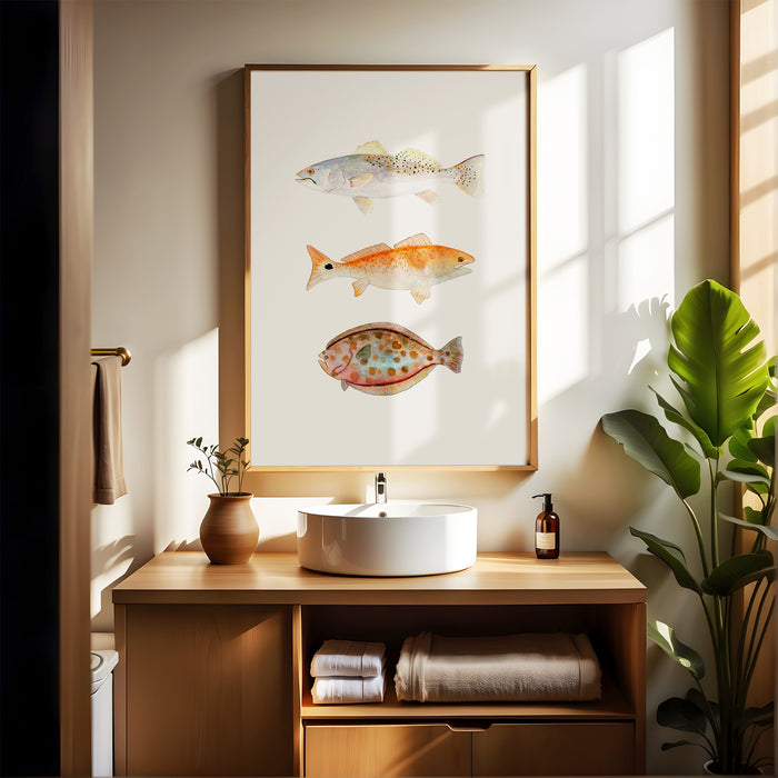 Texas Grand Slam - 3 Fish Art Print