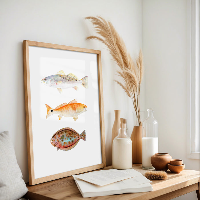 Texas Grand Slam - 3 Fish Art Print