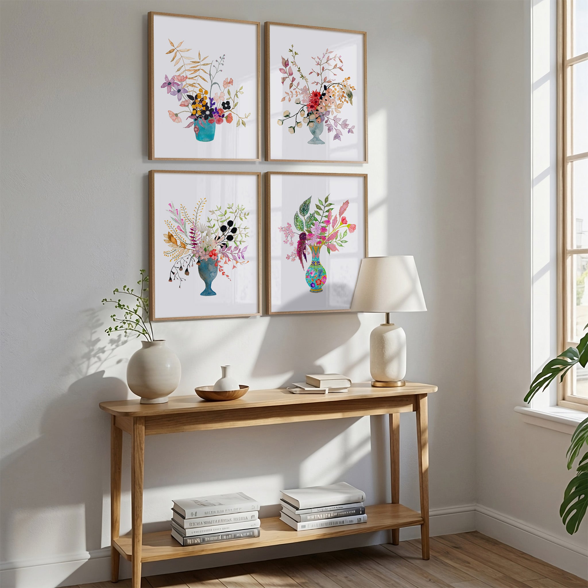 Watercolor Wildflowers in Vases Art Print Set of 4 – Snoogs & Wilde