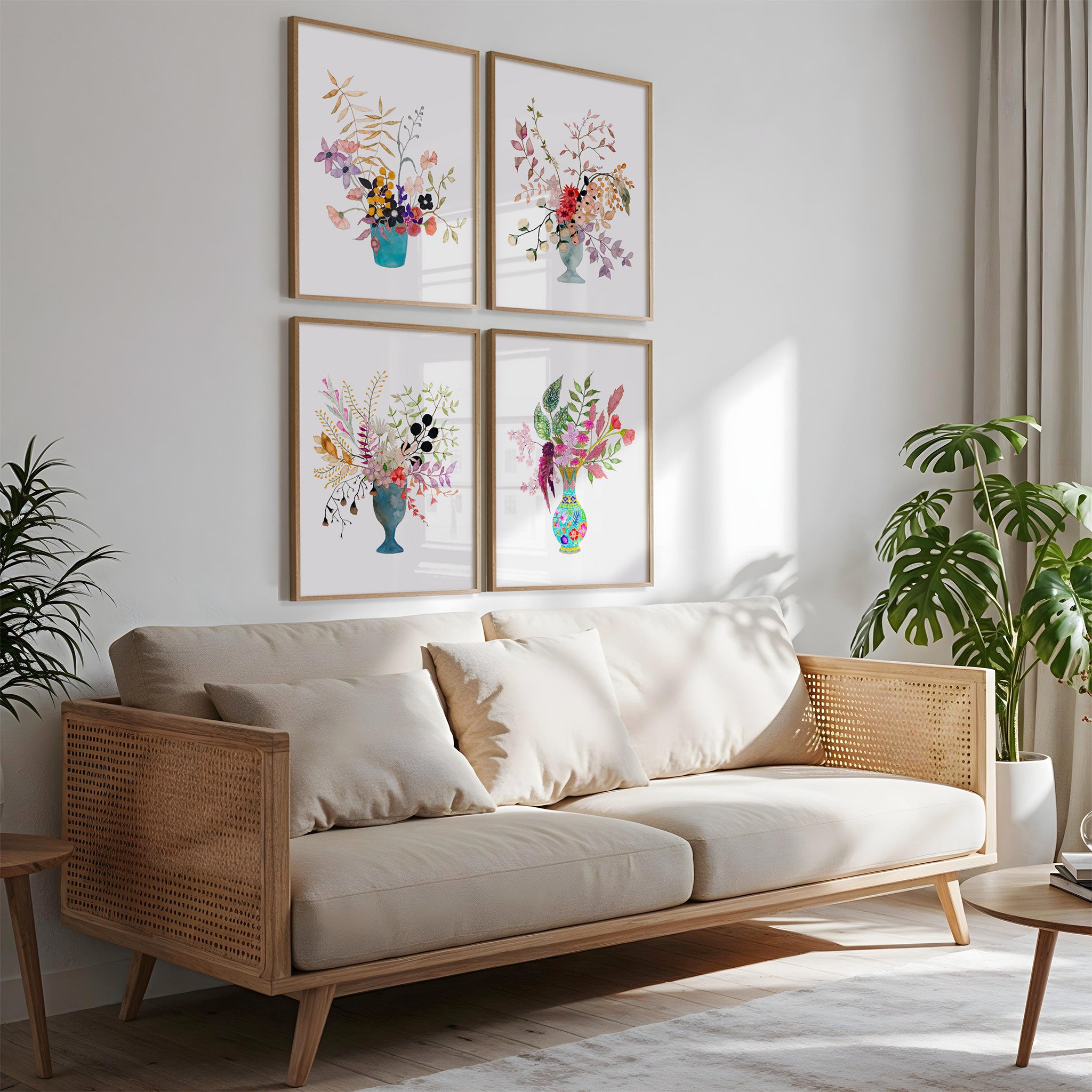 Watercolor Wildflowers in Vases Art Print Set of 4 – Snoogs & Wilde