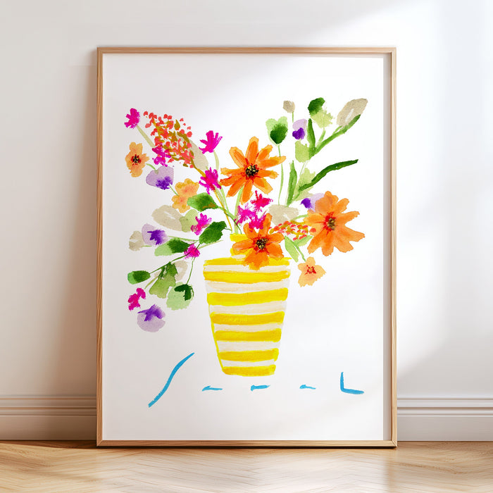 Yellow Striped Vase