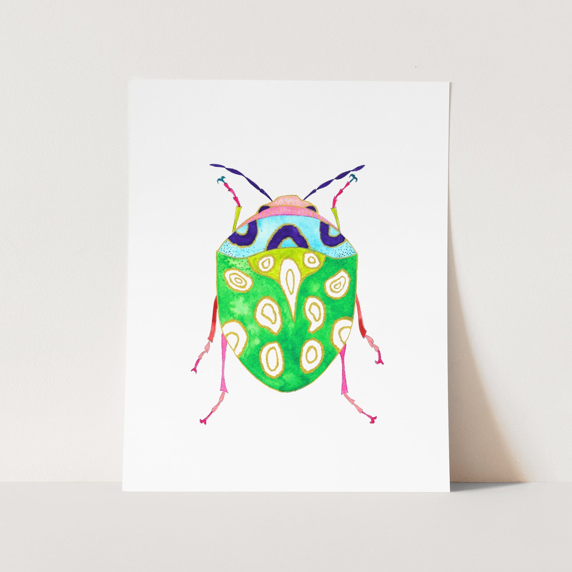 a card with a picture of a bug on it