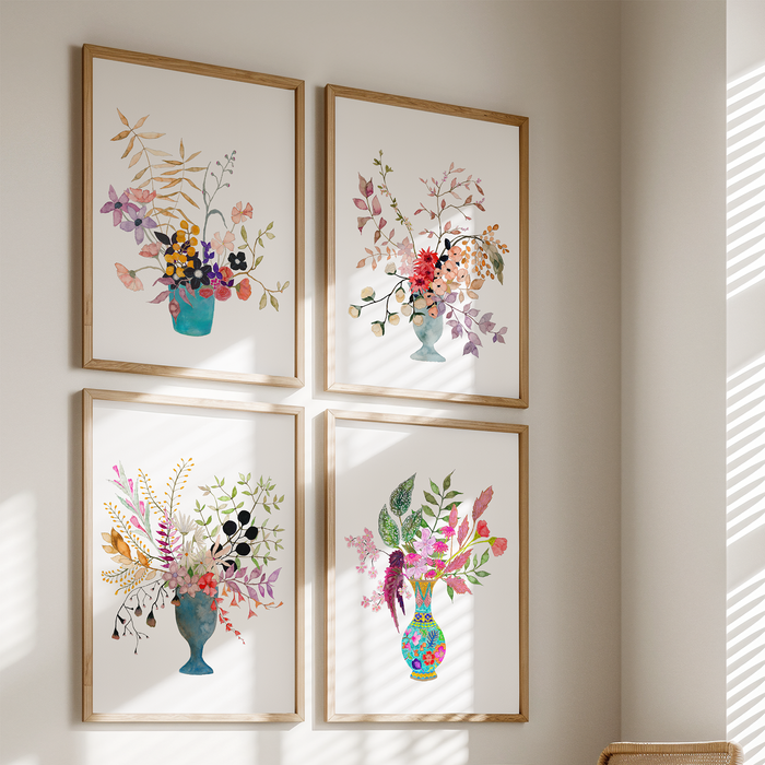 Wildflowers - Set of 4 Art Prints