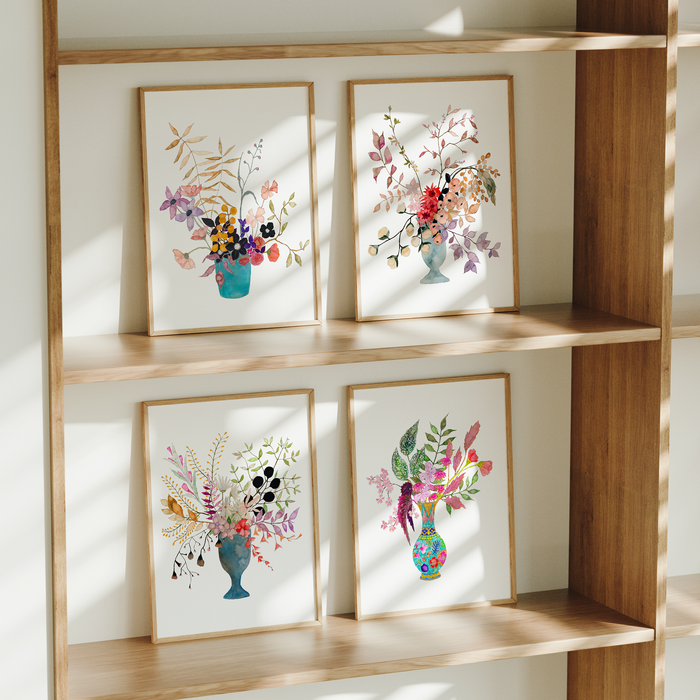 Wildflowers - Set of 4 Art Prints