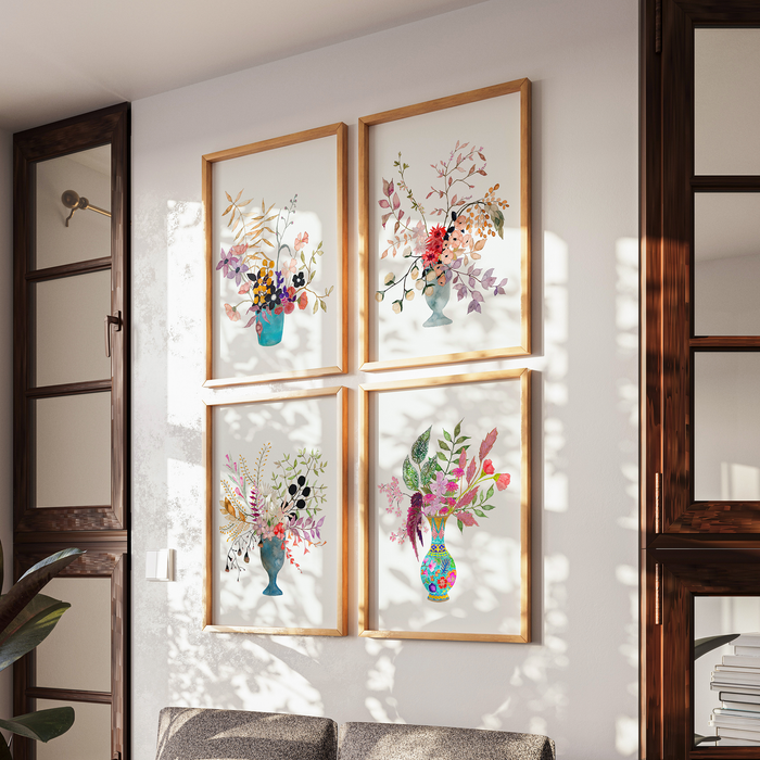 Wildflowers - Set of 4 Art Prints