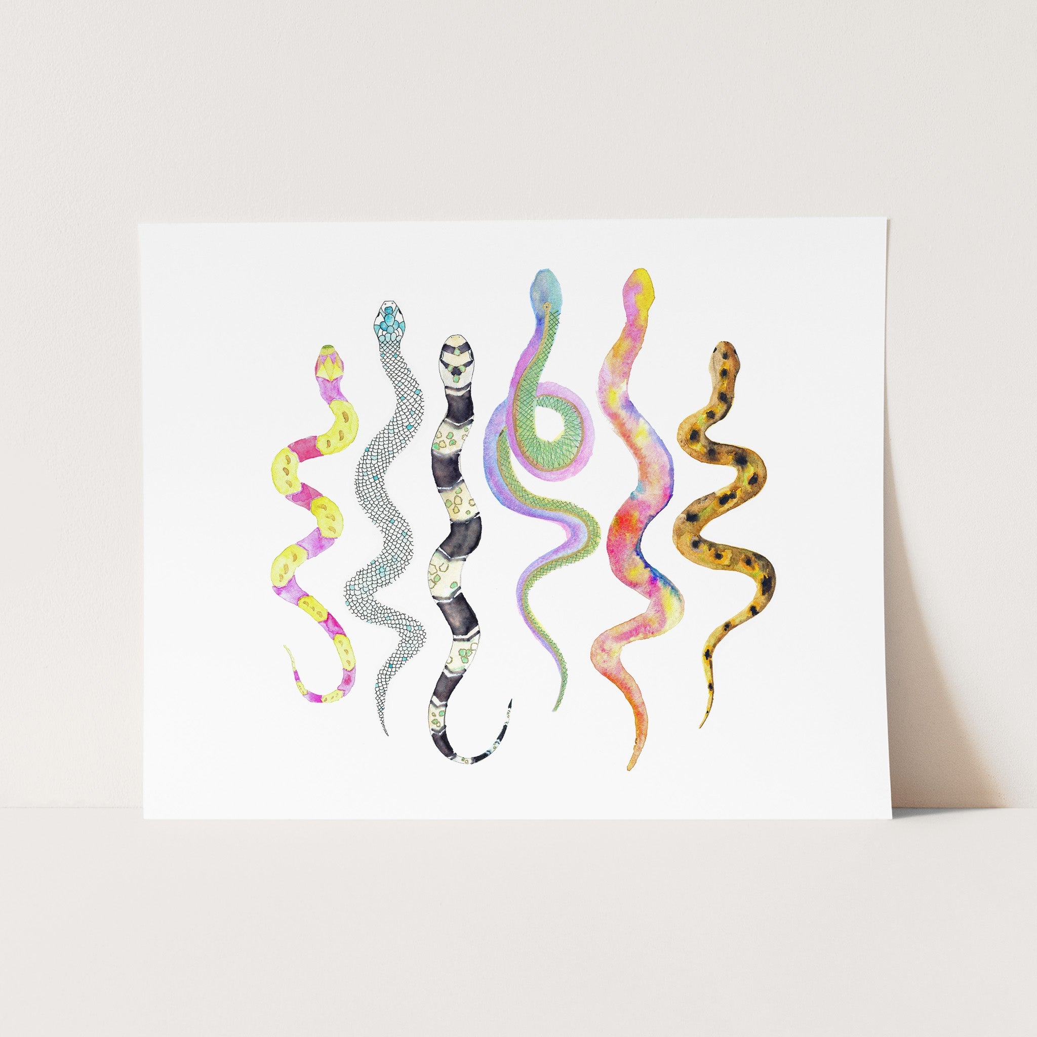 a card with a picture of a snake and a snake on it