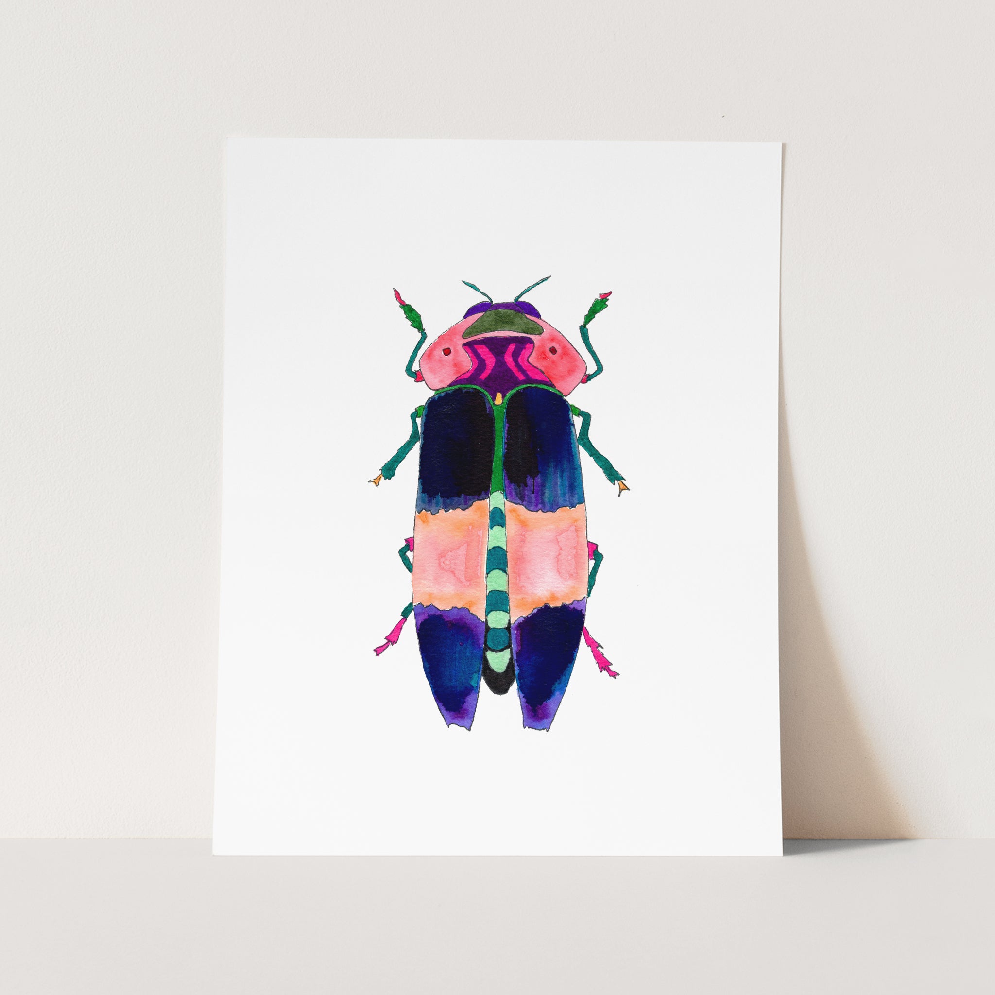 a picture of a colorful bug on a white background