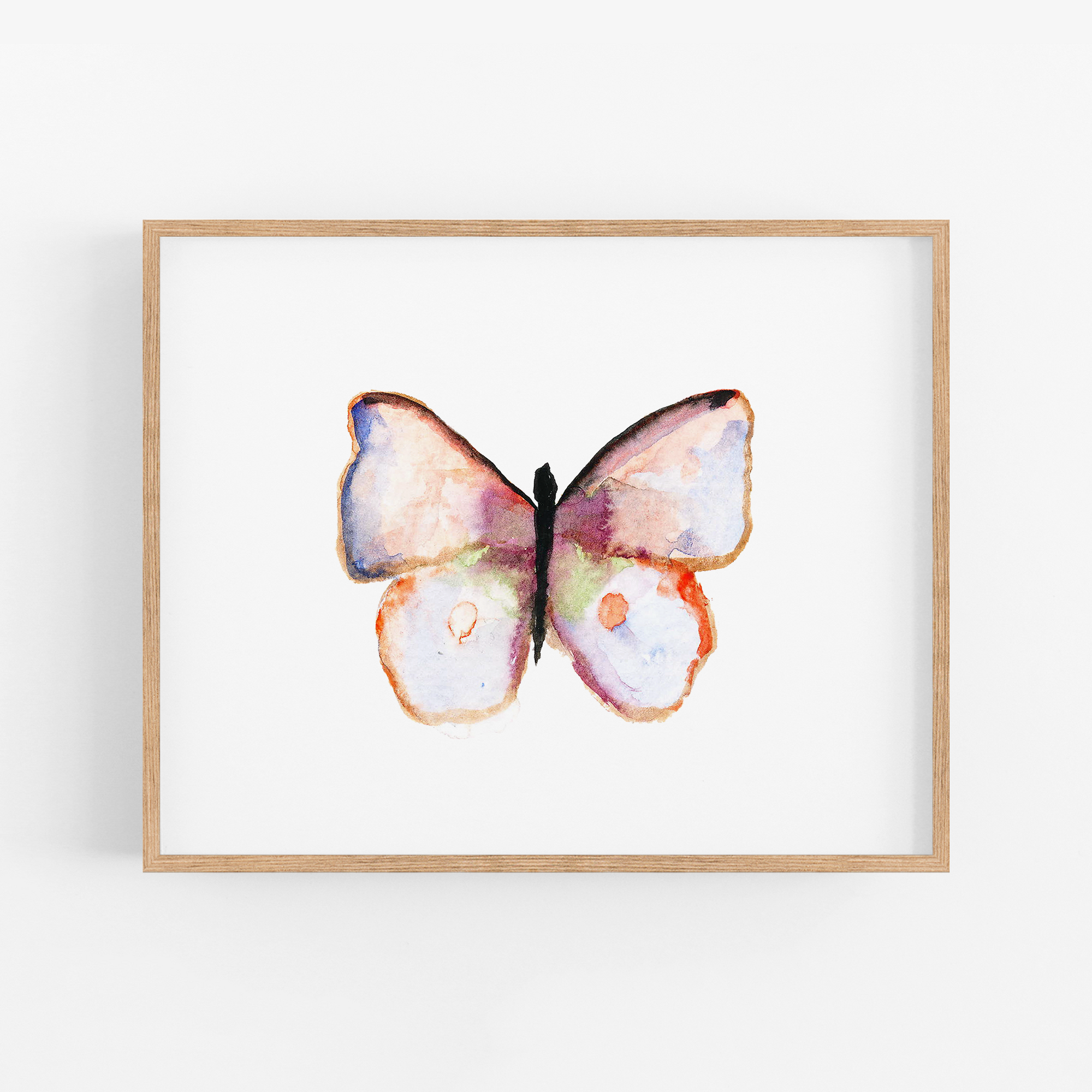 a watercolor painting of a butterfly on a white background