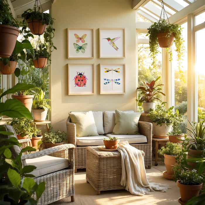 Garden In Flight - Set of 4 Art Prints