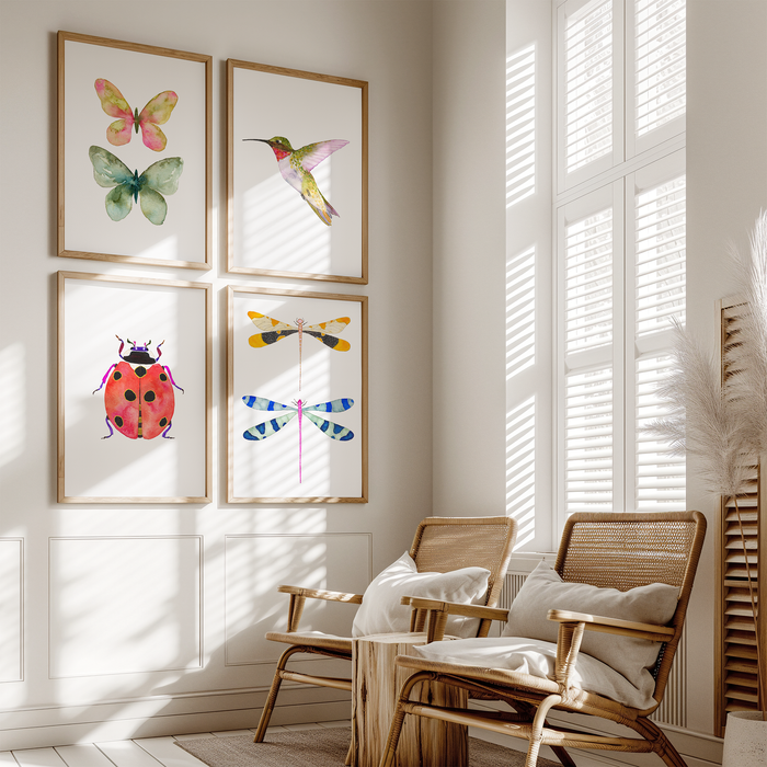 Garden In Flight - Set of 4 Art Prints